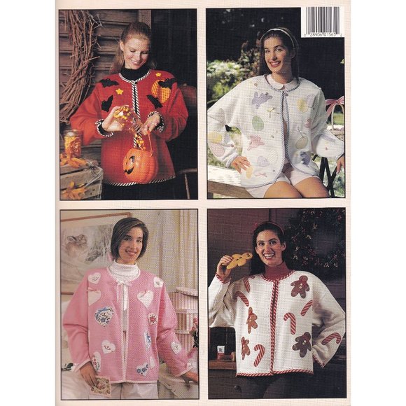 Vintage Applique Patterns, Holiday Cardigans from Sweats Leaflet 1565, Leisure - Picture 2 of 2